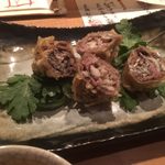 並木橋なかむら - nakamura:舞茸の和牛肉巻き天ぷら