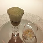 レフェルヴェソンス - (2016/11 昼) 覚醒（アミューズ）：セップ茸、かわはぎ、九条葱