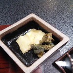 美国観光ハウス - 鮑の粕味噌漬と鮑の肝の山椒煮（2016年12月）