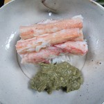 美国観光ハウス - ズワイ蟹とカニみそ（2016年12月）。