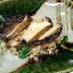 美国観光ハウス - 鮑ステーキご飯　クレソン入り（2016年12月）