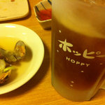 集い炉端 味人 - 黒ホッピーとアサリ