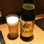 麺 みつヰ - ヱビスビール（中瓶）500円♪
