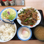 Matsuya - プルコギW定食 ご飯大盛 半熟玉子