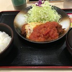 松乃家 - チーズトマトチキンモモかつ定食 （通常600円が500円）