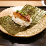 虎白 - 「凌ぎ」喉黒、海苔、餅米　2016年9月