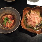 松吟庵 - 蔵王豚の角煮＆茄子の揚げたし