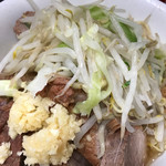 ラーメン二郎 - 汁なしぶたダブル ニンニク魚粉