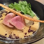 プレミアム鴨白湯そば+鴨牛蒡そぼろ飯 1500円