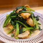 ゆたか - ホタテとほうれん草の炒め