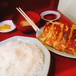 龍門 - 餃子大盛り　ライス