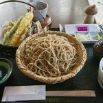 手打そば 鬼七 - 天ざる(大盛り)￥1,728.-