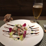 創作イタリアン Gemelli - テリーヌと生ハムのインボルティーニ ソースバルサミコ パルミジャーノ添え