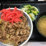 吉野家 - 牛丼☆★★☆つゆだく 並盛り お新香味噌汁セット