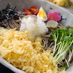 Sobakiri Sazen - 冷やしたぬきそば800円＋大盛り300円