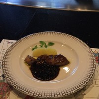 ステーキハウスハマ 六本木本店 - フレッシュフォアグラのソテー岩海苔ソース（岩海苔がの味が絶品）