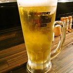 スタンドアップ トリウオ - まずはビール。プレミアムモルツで嬉しい♪