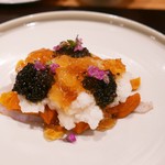 白甘鯛、雲丹、キャビア、かぶら蒸し、穂紫蘇