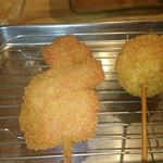 串カツ田中 - 紅しょうがと煮玉子の串カツ