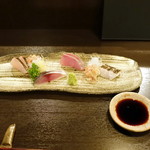料理屋 壱 - サワラ、〆サバ、カンパチ、太刀魚の刺身