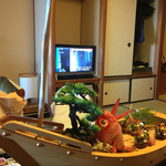 食べるお宿 浜の湯 - 朝食の舟盛り