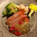 食べるお宿 浜の湯 - 金目鯛のジュレのせ