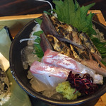 美食 米門 - 刺身２種は鯛と鰆