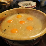 比良山荘 - 雑炊 卵かけご飯風2