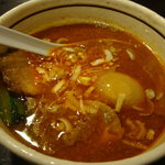 桃天花 - 坦々つけ麺（スープ）＋味玉