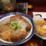 丼丼亭 - ビール＋かつ丼＋穴子天