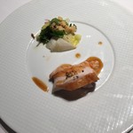 レストラン タテル ヨシノ 銀座 - シャポンのロティ 小さなサラダを添えて