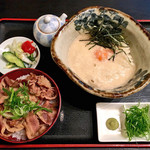 瀬戸内製麺710 - 山かけ生醤油&牛めしセット