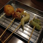 とりの蔵 - カマンベール、チーズちくわ、キス、アスパラ