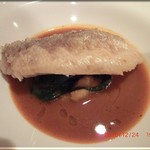 コット ア コット - メイン魚料理　甘鯛の松笠焼き　スープ・ド・ポワソン仕立て