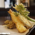 手打ちそば 楓 - 2016年12月　天ぷら後ろから