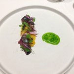 ラチュレ - 真鯖の軽いグリエと次郎柿のマリネ