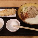 いわもとQ - とろろそば（ひやそば）＋豚天串