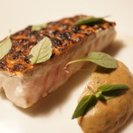 Restaurant Satoshi.F - 三河のノドグロのソテー、賀茂茄子のソース