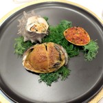 綱町三井倶楽部 - 2016栄螺、蛤、蝦夷鮑を3つの味付けで