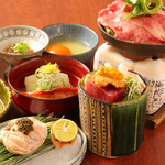 Hanayagi - 厳選した旬の食材をふんだんに盛り込んだコース。