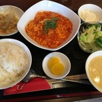 カジュアルダイニングえんび - エビチリソース定食　８５０円