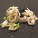 食堂セゾンドール - 大分とらふぐ百合根ブロッコリーティエドキャビアと柚子