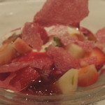 食堂セゾンドール - そば茶ムース洋梨中村さんのあまおう