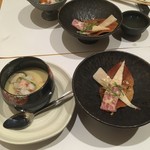 海乃四季 - 茶碗蒸し、鯨ベーコン