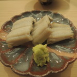 日本橋蛎殻町 すぎた - 対馬産穴子の白焼き2016.12
      