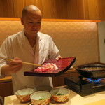 銀座 しのはら - 月の輪熊とセリの鍋2