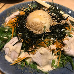 Sakedokorokajika - 水菜とチキンで鳥の巣サラダ700円