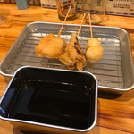 Yuuhi Hausu Kushiage - 庄内豚、舞茸、うずら玉子
