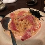 嬉々 わらまさ - スペイン産ナマハムと明太子のパスタ♪