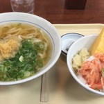 麺乃庄つるまる饂飩 - 海鮮丼セット、トロサーモン丼